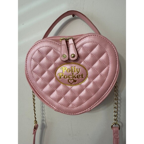 Polly Pocket Handbags - POLLY POCKET PINK QUILTED HEART CROSSBODY BAG nwot
